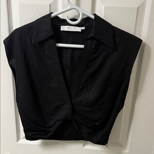 ASTR Black Collared Blouse